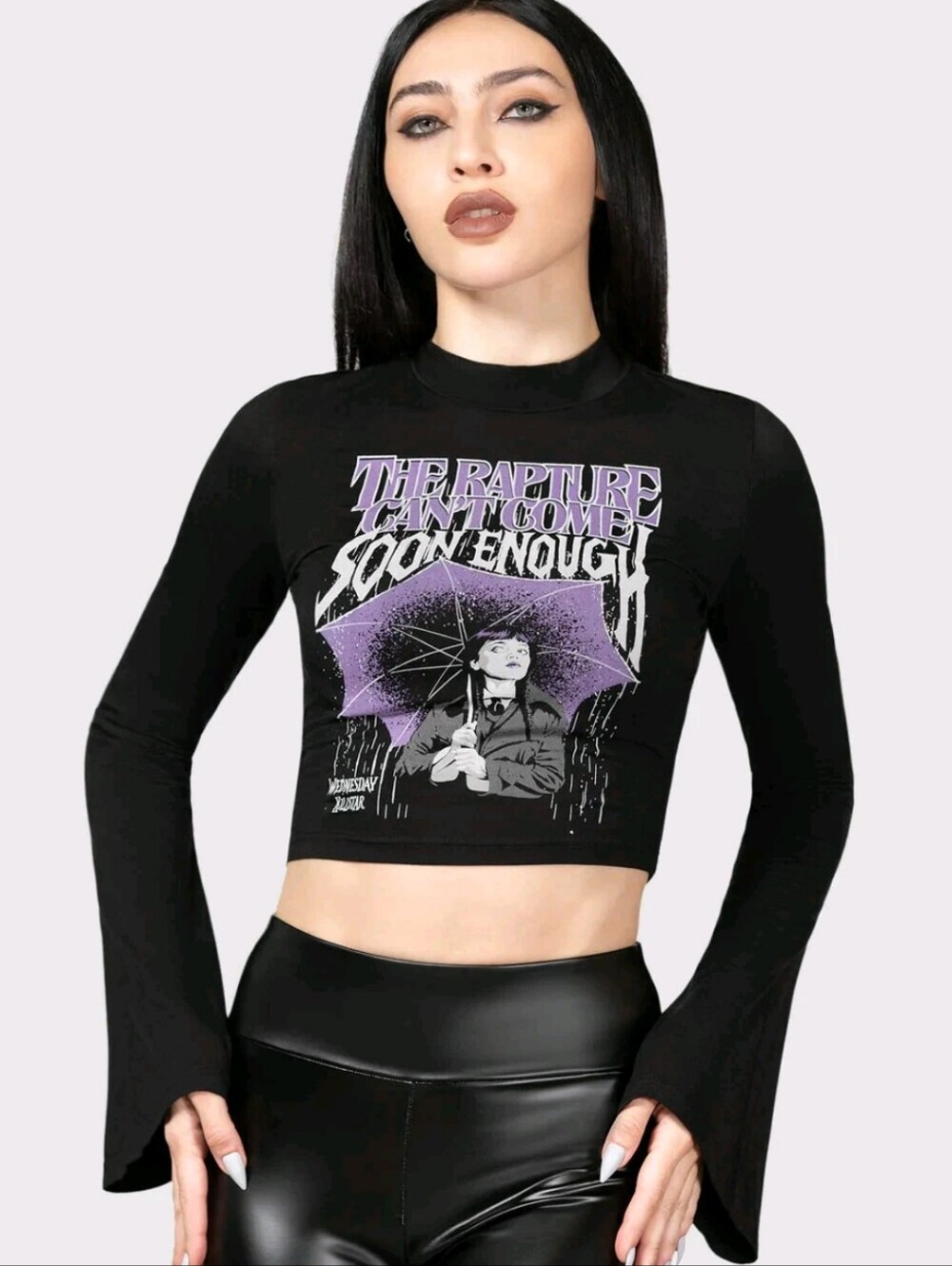 Killstar Wednesday Be Strange Long Bell Sleeve Goth Shirt